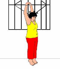 酷刑演示：吊銬在鐵窗上