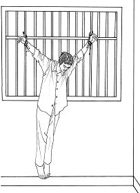中共酷刑示意圖：吊掛