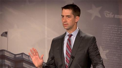 '圖2：美國聯邦參議員湯姆﹒科頓（Tom Cotton）說：「早就應該要求北京當局對這些令人髮指的行徑負責。」'