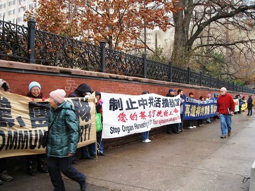 圖1-5：慶祝《九評》發表十週年，部份多倫多法輪功學員「築」真相長城。